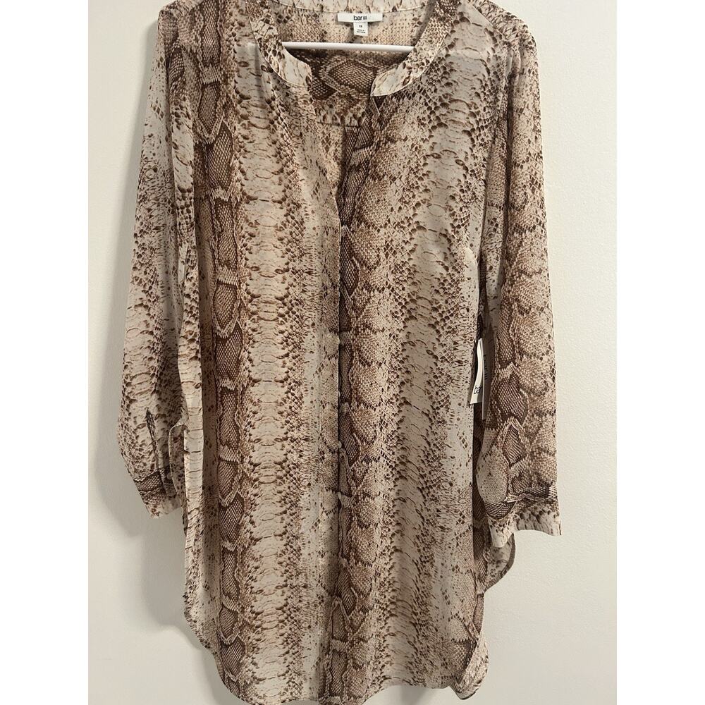 NWT Bar III Swimsuit Cover-Up Sheer Tunic, Snake Print, Resort, Vacation Size 1X